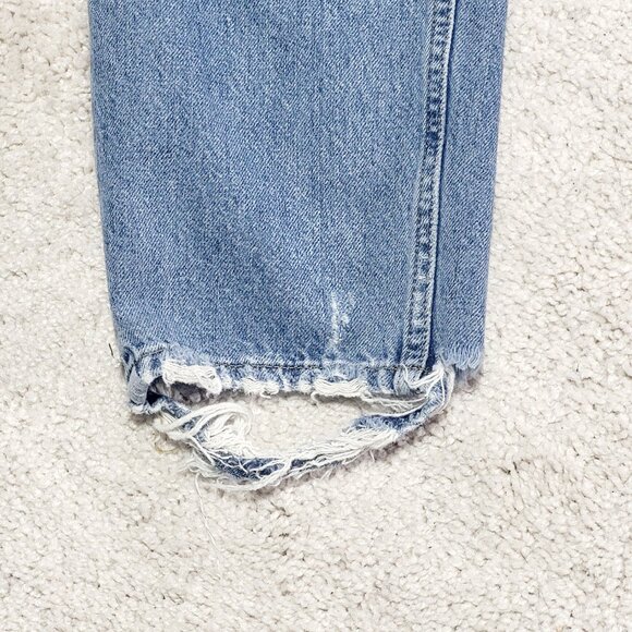 Zara Man Jeans Men 34 Blue Slim Tapered Distressed Embroidered Patchwork Denim - Picture 7 of 16